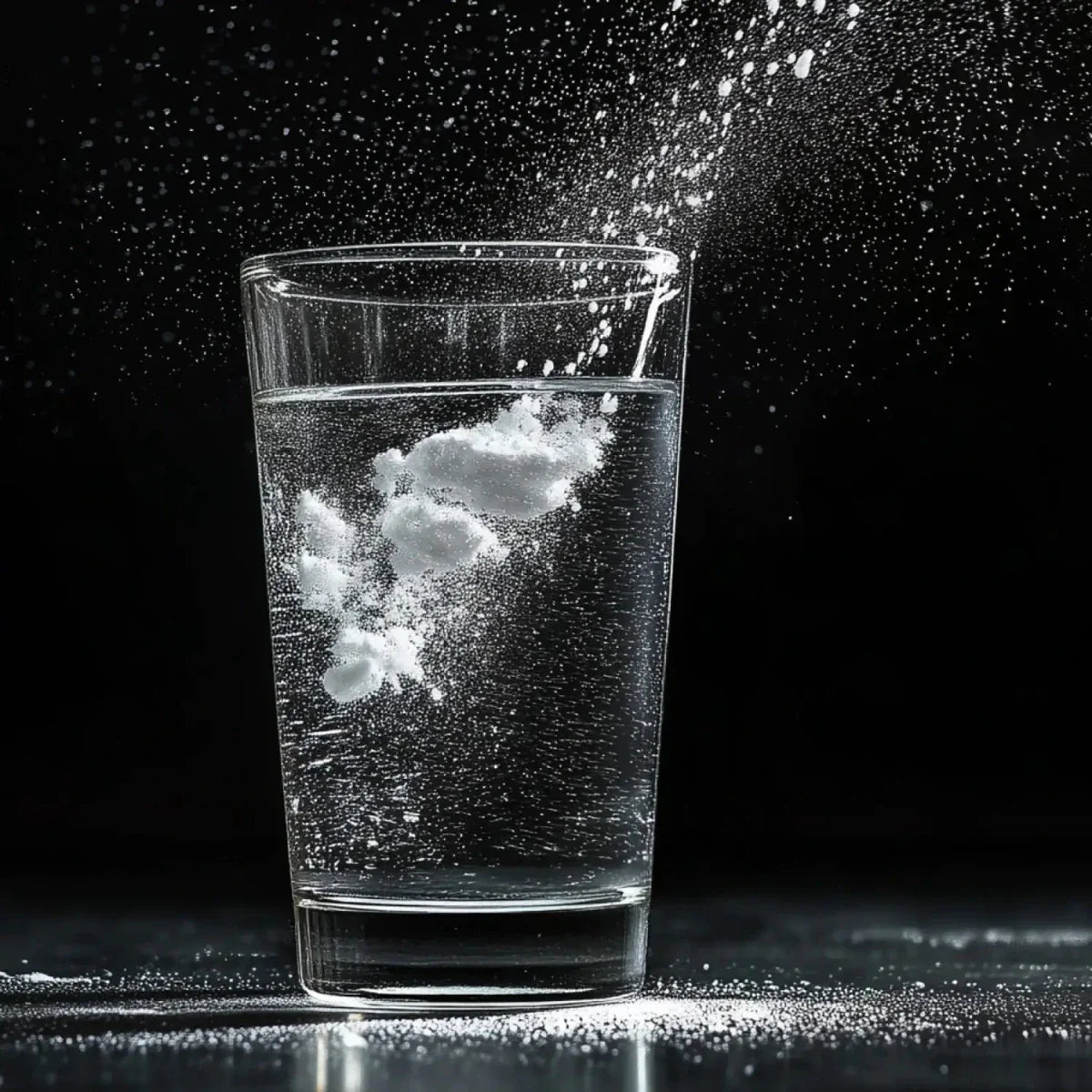 Pulver in Wasserglas