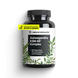 Ashwagandha KSM-66 Komplex Natural Elements mit Magnesium, Zitronenverbene, Vitaminen