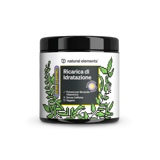 Ricarica di Idratazione" Hydratationspulver von Natural Elements, vitaminreiche, koffeinfreie, vegane Formel aus der Gaming-Serie.
