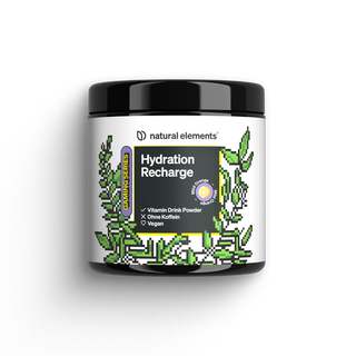 Hydration Recharge Vitamin-Getränkepulver von natural elements, koffeinfrei und vegan