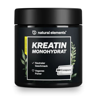 Kreatin Monohydrat Creapure® von natural elements, Geschmacksneutral, vegan