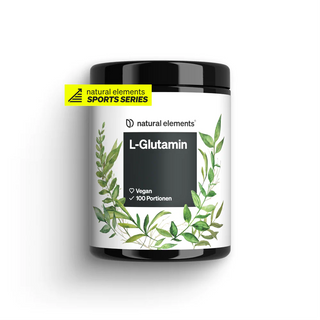 L-Glutamin-Pulver von natural elements, vegan mit 100 Portionen, SPORTS SERIES