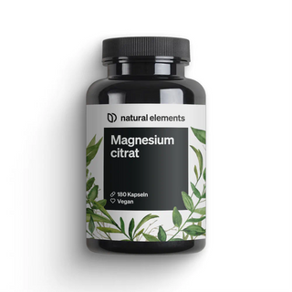 Magnesiumcitrat-Kapseln von NATURAL ELEMENTS 180 vegane Kapseln zur Muskelunterstützung