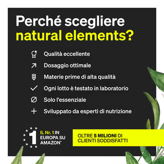 Die wichtigsten Gründe für die Wahl von natural elements: ausgezeichnete Qualität, Labortests und über 5 Millionen zufriedene Kunden.