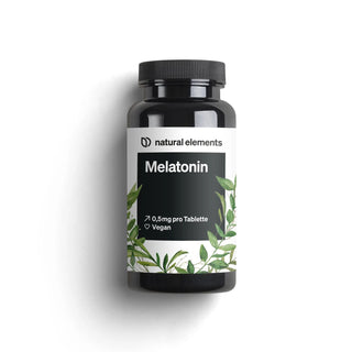 Melatonin-Kapseln von natural elements, verbesserte Schlafunterstützung, 0,5mg pro Tablette, vegan