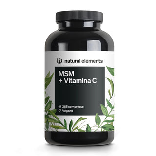 Bezeichnet als MSM + Vitamina C, enthält 365 vegane Tabletten.