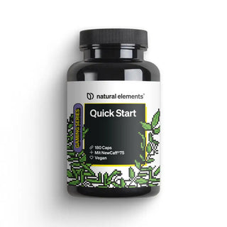 Quick Start Kapseln von NATURAL ELEMENTS, 180 vegane Koffeinkapseln enthält, Gaming Series für verlängerte Koffeinwirkung.