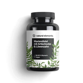 Mariendistel mit Artischocke & Löwenzahn Kapseln von NATURAL ELEMENTS, vegan, mit 80% Silymarin